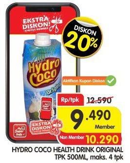 Promo Harga HYDRO COCO Minuman Kelapa Original 500 ml - Superindo