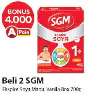 Promo Harga SGM Eksplor Soya 1-5 Susu Pertumbuhan Madu, Vanila 700 gr - Alfamart