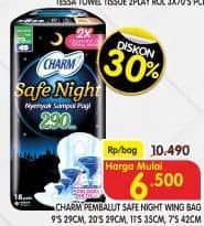 Promo Harga Charm Safe Night Wing 29cm, Gathers 42cm, Gathers 35cm 7 pcs - Superindo