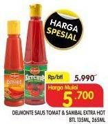 Promo Harga DEL MONTE Saus Tomat / Sambal Extra Hot 140ml / 270ml  - Superindo