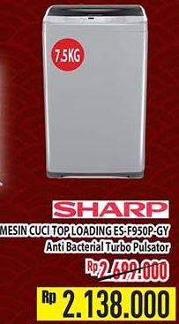 Promo Harga SHARP Mesin Cuci 1 Tabung ES-F950P-GY  - Hypermart