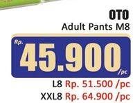 Promo Harga OTO Adult Diapers Pants XXL8 8 pcs - Hari Hari