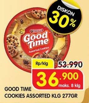 Promo Harga GOOD TIME Chocochips Assorted Cookies Tin 277 gr - Superindo