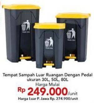 Promo Harga Tempat Sampah Luar Ruangan dengan Pedal 30 ltr - Carrefour