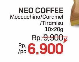 Promo Harga Neo Coffee 3 in 1 Instant Coffee Moccachino, Caramel Machiato, Tiramissu per 10 pcs 20 gr - LotteMart