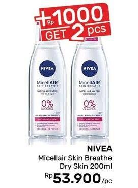 Promo Harga NIVEA MicellAir Skin Breathe Micellar Water Skin Dry 200 ml - Guardian