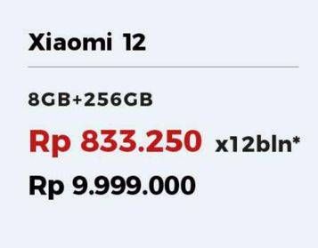 Promo Harga XIAOMI 12 8 GB + 256 GB  - Erafone