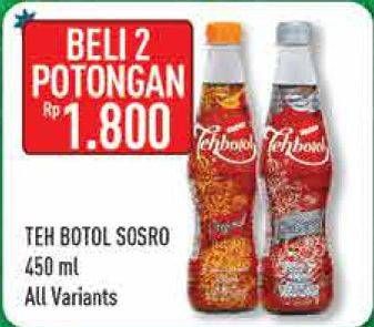Promo Harga SOSRO Teh Botol All Variants per 2 pcs 450 ml - Hypermart