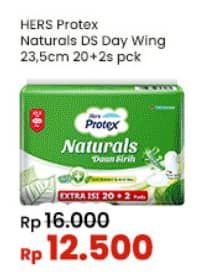 Promo Harga Hers Protex Naturals Daun Sirih Wing 23, 5cm 22 pcs - Indomaret