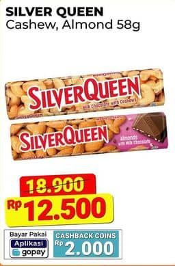 Promo Harga Silver Queen Chocolate Cashew, Almonds 58 gr - Alfamart