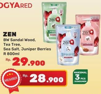 Promo Harga ZEN Anti Bacterial Body Wash Shiso Sea Salt, Red Shiso Juniper Berries, Shiso Sandalwood, Shiso Tea Tree 900 ml - Yogya