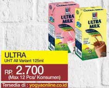 Promo Harga ULTRA MILK Susu UHT All Variants 125 ml - Yogya