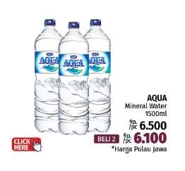 Promo Harga Aqua Air Mineral 1500 ml - LotteMart
