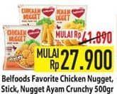 Promo Harga Belfoods Nugget Chicken Nugget, Chicken Nugget Stick, Chicken Nugget Crunchy 500 gr - Hypermart