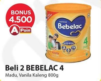 Promo Harga BEBELAC 4 Susu Pertumbuhan Madu, Vanila 800 gr - Alfamart