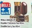 Promo Harga WALLS Magnum Double Chocolate Sea, Double Berry Sea 95 ml - Hypermart