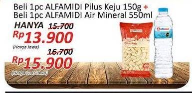 Promo Harga ALFAMIDI Pilus Keju + ALFAMIDI Air Mineral  - Alfamidi