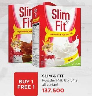 Promo Harga SLIM & FIT Powder Milk All Variants per 6 sachet 54 gr - Watsons