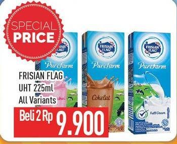 Promo Harga FRISIAN FLAG Susu UHT Purefarm Low Fat per 2 box 225 ml - Hypermart