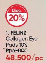 Promo Harga Felinz Collagen Eye Pads 10 pcs - Guardian