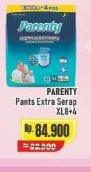 Promo Harga Parenty Ekstra Serap Pants XL8+4 12 pcs - Alfamart