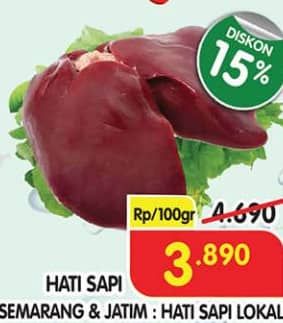 Promo Harga Beef Liver (Hati Sapi) per 100 gr - Superindo