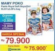 Promo Harga Mamy Poko Pants Royal Soft L28, XL24 24 pcs - Indomaret