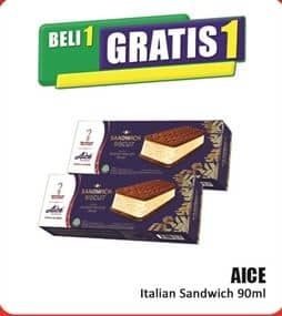 Promo Harga Aice Ice Cream Sandwich Biscuit 90 ml - Hari Hari