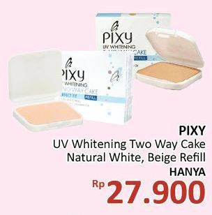 Promo Harga PIXY UV Whitening Two Way Cake Natural White, Beige, Refill  - Alfamidi
