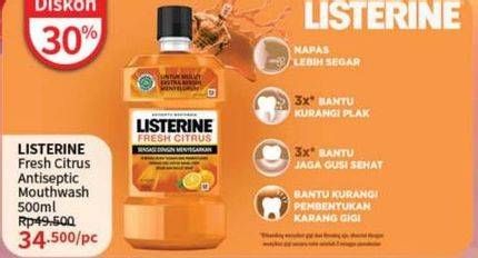 Promo Harga Listerine Mouthwash Antiseptic Fresh Citrus 500 ml - Guardian