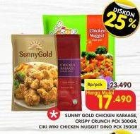 SUNNY GOLD Chicken Kaarage, Crispy Crunch 500 g/ CIKI WIKI Chicken Nugget Dino 250 g