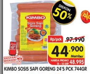 Promo Harga Kimbo Sosis Sapi Goreng 744 gr - Superindo