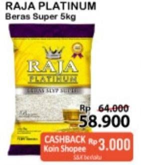 Promo Harga Raja Platinum Beras Slyp Super Super 5 kg - Alfamart