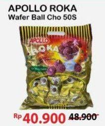 Promo Harga Apollo Roka Wafer Ball Chocolate 50 pcs - Alfamart