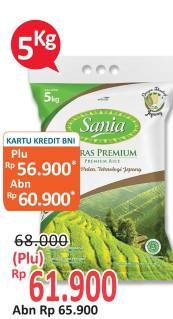 Promo Harga Sania Beras Premium 5000 gr - Alfamidi