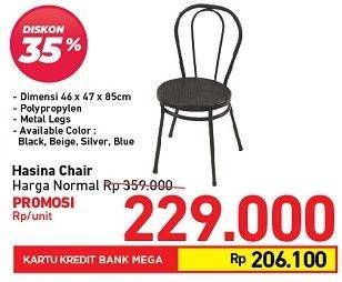 Promo Harga HASINA Chair Black, Beige, Silber, Blue  - Carrefour