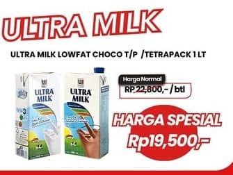 Promo Harga Ultra Milk Susu UHT Low Fat Coklat, Low Fat Full Cream 1000 ml - Carrefour