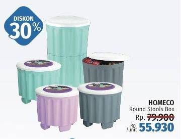 Promo Harga Homeco Round Stools Box  - LotteMart