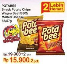 Promo Harga Potabee Snack Potato Chips Wagyu Beef Steak/BBQ/Melted Cheese 68 gr/57gr  - Indomaret