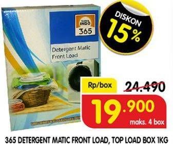 Promo Harga 365 Detergent Matic Top Load, Front Load 1000 gr - Superindo