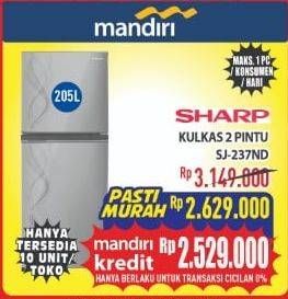 Promo Harga SHARP SJ-237ND | Refrigerator 205ltr  - Hypermart