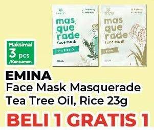 Promo Harga Emina Masquerade Face Mask Tea Tree Oil, Rice 23 gr - Yogya