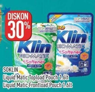 Promo Harga So Klin Biomatic Liquid Detergent Front Load, Top Load 1600 ml - Hypermart