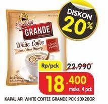 Promo Harga Kapal Api Grande White Coffee per 20 sachet 20 gr - Superindo