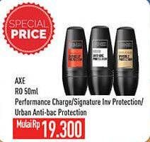 Promo Harga AXE Signature Roll On Performance Charge, Signature Invisible Protection, Urban Anti Bac Protection 50 ml - Hypermart