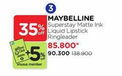 Promo Harga Maybelline Super Stay Matte Ink 175 Ringleader 5 ml - Watsons