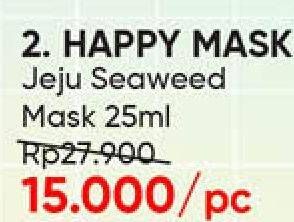 Promo Harga HAPPY MASK Jeju Face Mask Seaweed 25 ml - Guardian