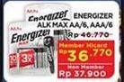 Promo Harga ENERGIZER Battery Alkaline Max AA, AAA 6 pcs - Hypermart
