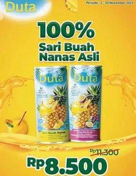 Promo Harga DUTA Juice Sari Buah Nanas, Nanas Markisa 250 ml - Alfamidi