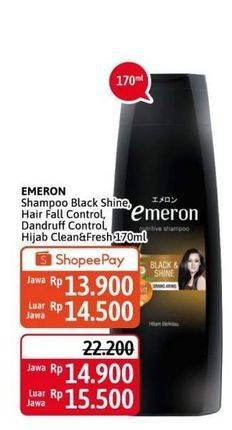 Emeron Shampoo Black Shine, Hair Fall Control, Dandruff Control, Hijab Clean&Fresh 170ml